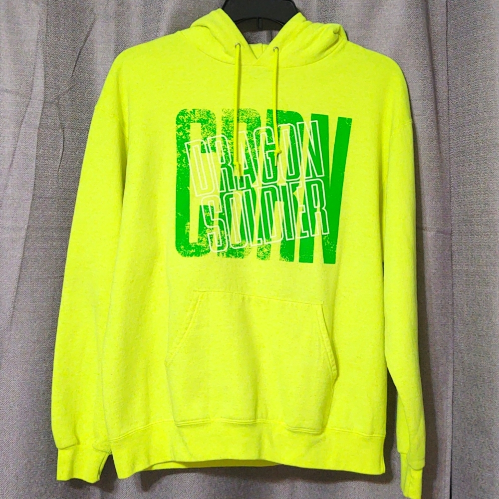Champion CBRN Dragon Soldier Yellow & Green Hoodie Sz Large UNISEX